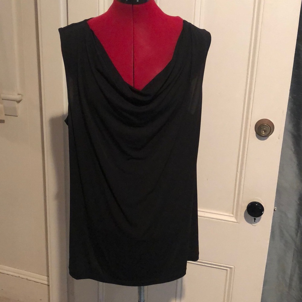 Banana Republic Drape Front Black Blouse